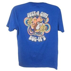 Just A Girl‎ Who Loves Buc-ee's T Shirt Womens Large Blue Crew Neck Short Sleeve